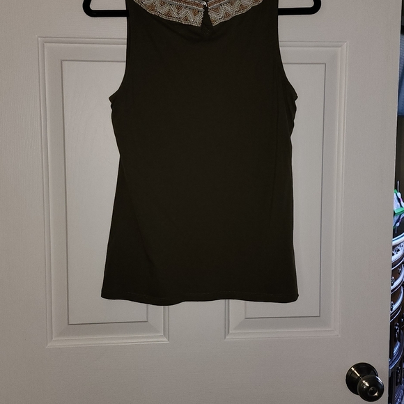 Ralph Lauren Army Green Sleeveless Blouse with Exquisite Beading - Picture 4 of 7